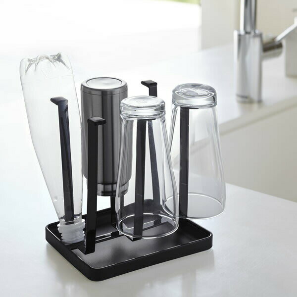 山崎実業 tower タワー グラススタンド スリム ブラック 2848