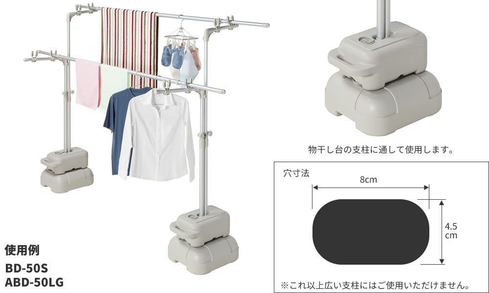 重し セキスイ ものほし台用 ブローおもし グレー 2個セット MB-1 ｜ 重り 物干し台 転倒防止 日よけ シェード 物干しスタンド 重石 固定 ウエイト ポリウエイト ポリタンク 水タンク