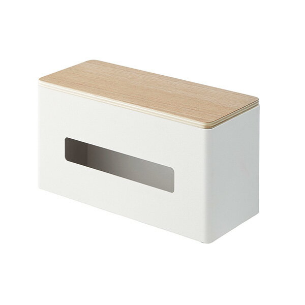 山崎実業 リン 両面 ティッシュケース ナチュラル 4766 | おしゃれ 木製 北欧 ボックスティッシュ 2箱 厚型 ペーパータオル 収納 両側 キッチン 洗面 シンプル インテリア