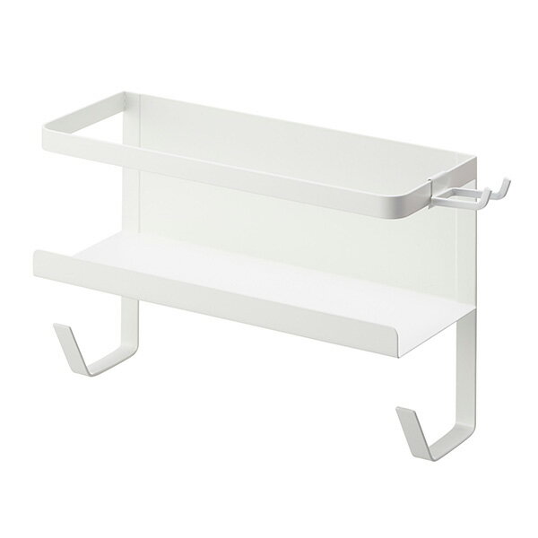 生活雑貨マーケット マストの山崎実業 プレート ホースホルダー付き 洗濯機横マグネットラック ホワイト 4771｜アングル2