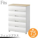 衣類ケース Fits フィッツプラス (脚タイプ) 幅75×奥行41×高さ105cm メープル F7505 | 洋服 収納 タンス 収納ケース 衣類収納 洋服ダンス 衣装ケース 引き出し 洋服箪笥