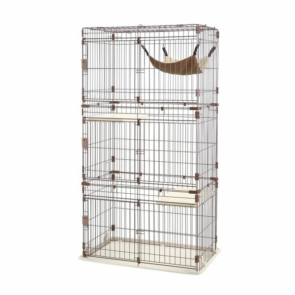 猫 ケージ 3段 リッチェル リラックス キャットサークル ブラウン M ( キャットケージ ネコ サークル )