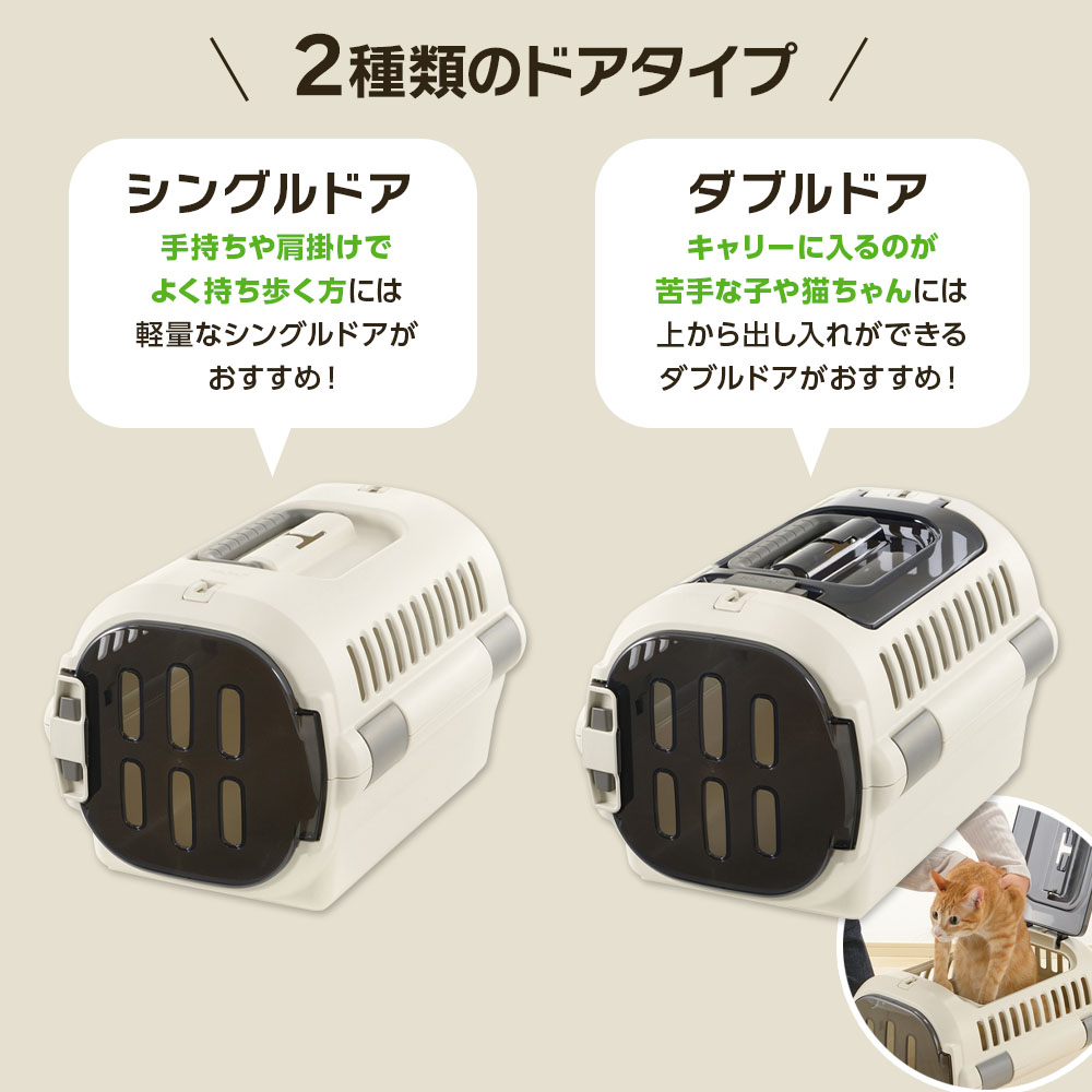 リッチェル ペットキャリー キャンピングキャリーファイン S / M ｜ シングルドア ダブルドア 給水器つき ショルダーベルトつき 肩掛け ウォーターノズルつき 超小型犬 ドライブ 外出 移動 小型犬 猫 日本製 車 うさぎ ra-must-10047306 生活雑貨マーケット マスト サンプル画像3