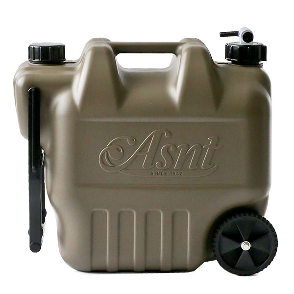 水タンク Asnt ホイールタンク 20L ミリタリーグレー ｜ ポリタンク ウォータータンク ウォータージャグ 水缶 コック付き 災害 20リットル アウトドア キャンプ 水専用 防災 災害 給水 2