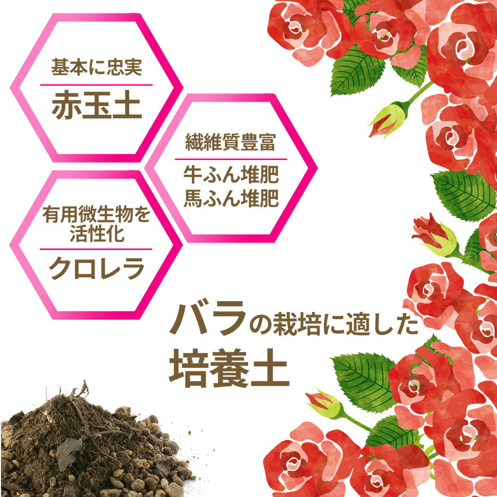 リッチェル 培養土 クロレラの恵みR バラの土 6L ｜ バラ 植物 花 土 つち 園芸 ガ...