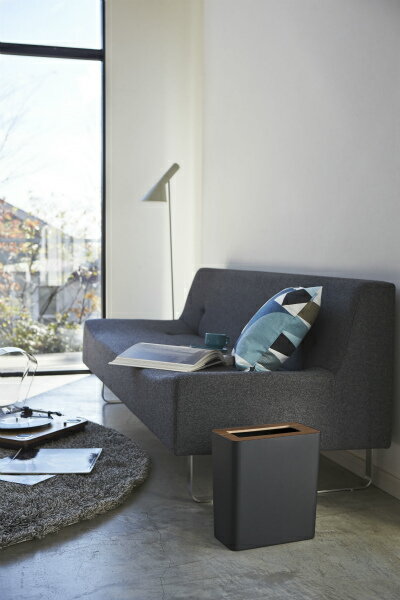 山崎実業 ゴミ箱 リン トラッシュカン 角型 ブラウン 3195 | ごみ箱 ダストボックス くずかご 屑入れ リビング 部屋 おしゃれ インテリア [3]