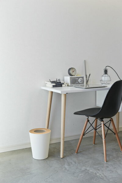 山崎実業 ゴミ箱 リン トラッシュカン 丸型 ナチュラル 3198 | おしゃれ ごみ箱 ダストボックス 木製ふた リビング インテリア 北欧 シンプル ラウンド モダン 7L [2]