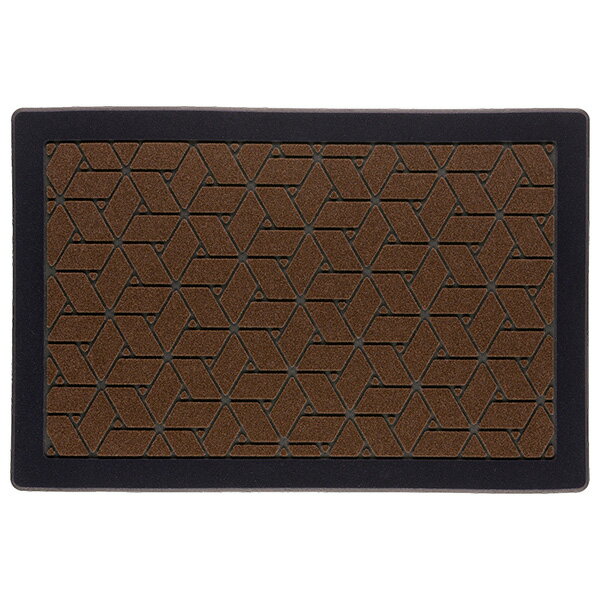 リッチェル 玄関マット 網代柄 M 90×60cm ｜ 泥落とし マット 屋外 土間 和風 和柄 玄関前 ドアマット ドア前 ウェルカムマット 水洗いOK ブラウン 茶色