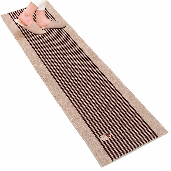 キッチンマット カーサ 洗えるマット 45×180cm ブラウン ｜ インテリアマット マッ...