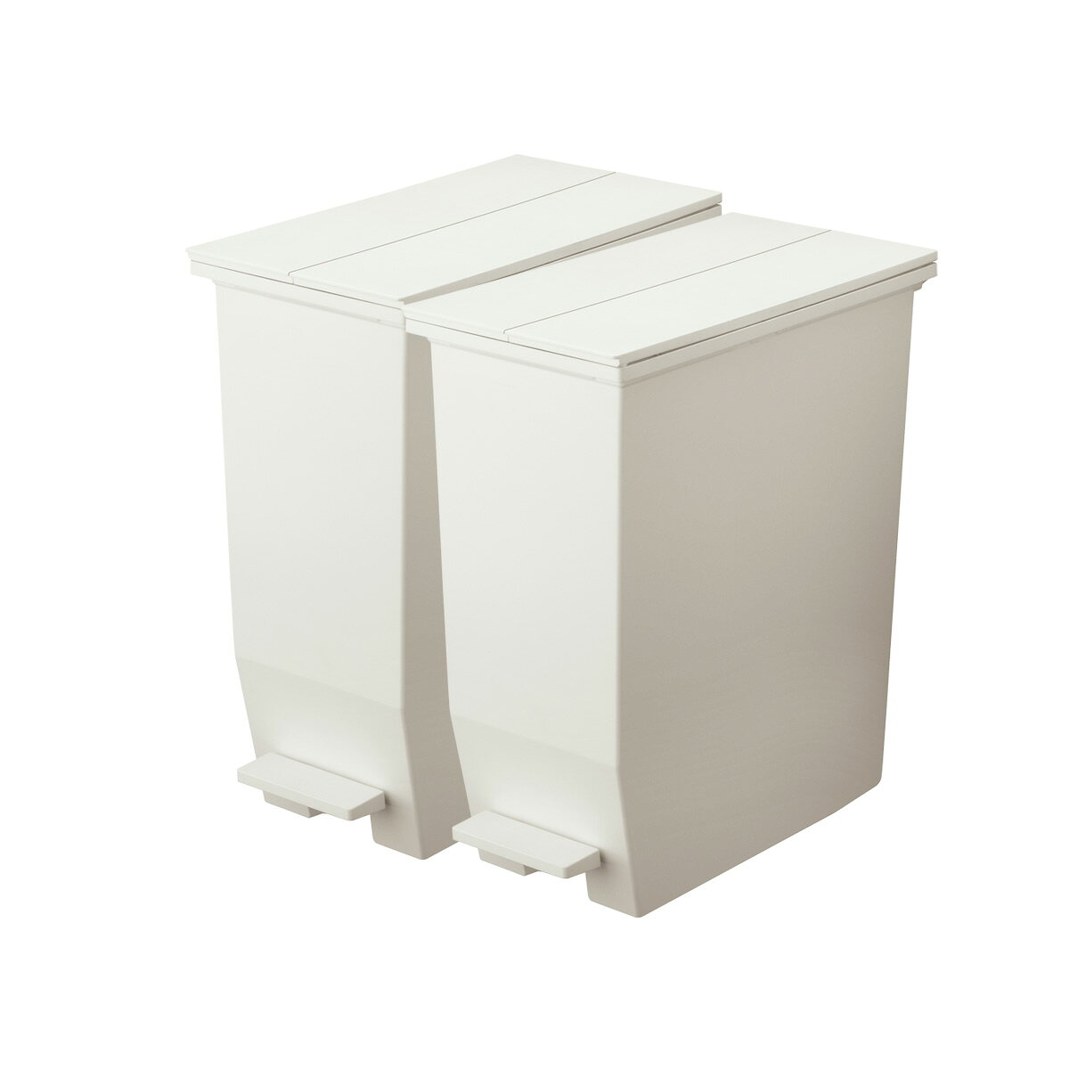 ゴミ箱 SOLOW ソロウ ペダルオープンツイン 35L ホワイト 2個セット | ごみ箱 ダストボックス おしゃれ ペダル式 カップボード下 キャスターつき 分別 カウンター下 キッチン 棚下 抗菌 [2]