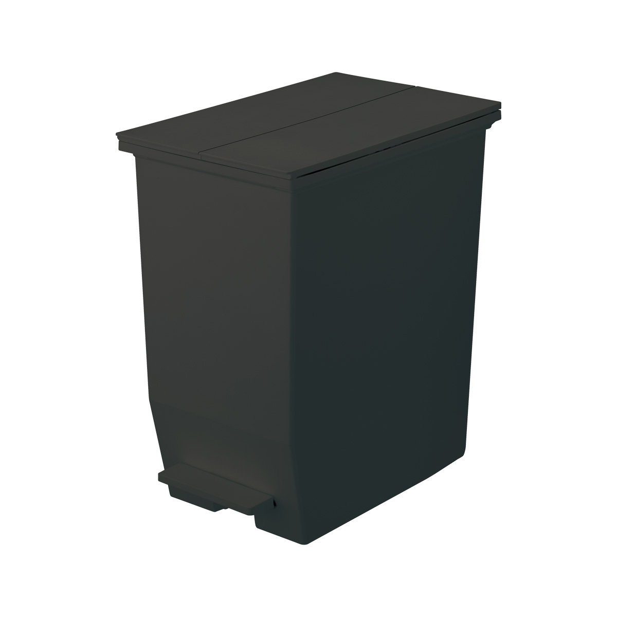 ゴミ箱 SOLOW ソロウ ペダルオープンツイン 45L ブラック | ごみ箱 ダストボックス おしゃれ ペダル式 カップボード下 45リットル キャスターつき 分別 カウンター下 キッチン 抗菌 観音開き [2]