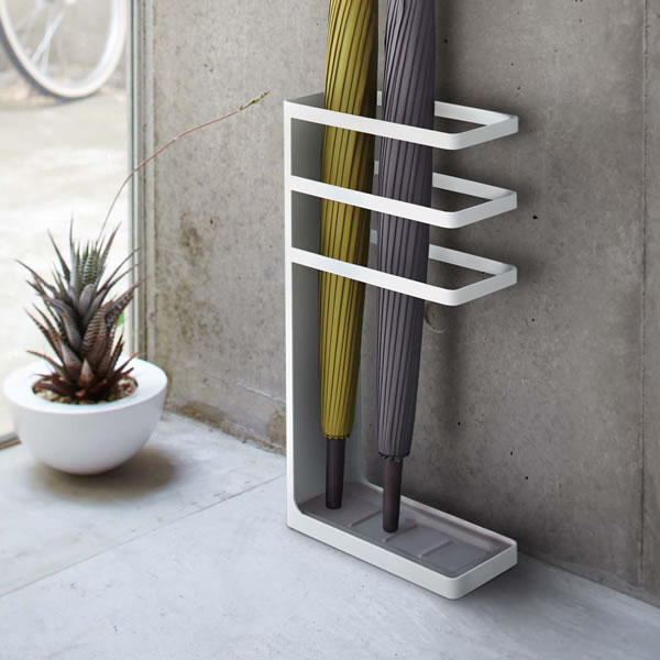 山崎実業 レイヤー 傘立て スリム ホワイト 7932 ｜ かさたて アンブレラスタンド 傘 角型