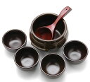 マッコリ用ハンアリセット(壷1000ml用、椀×4、おたま) 常温便・冷蔵便・冷凍便可/カメ つぼ 壷 容器 お酒 韓国 韓国酒 マッコリ ギフト 贈り物 中元 歳暮