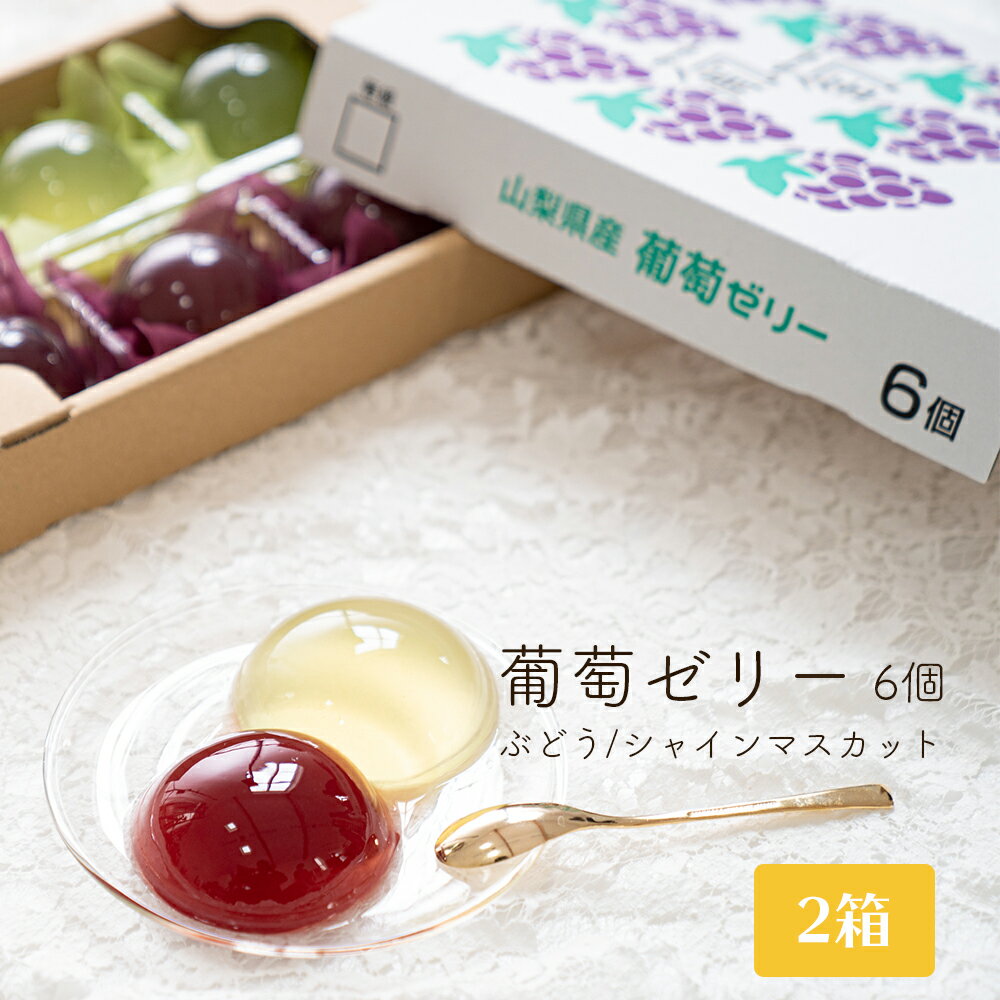 フルーツゼリー 2箱 (6個入り×2) 巨峰＆シャインマスカット 送料無料 果物ゼリー お土産 プレゼント ぶどう 葡萄 ブドウ スイーツ おやつ