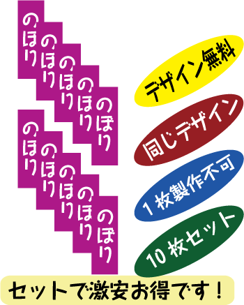 オリジナルのぼり旗10枚セットの紹介画像2