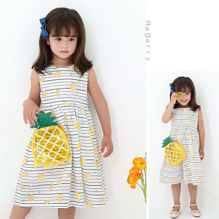 【即納】リボン付き ワンピース キッズ ノースリーブ 女の子 子供服 こども服 子ども服 プチプラ 夏 90cm 100cm 110cm 120cm 130cm 140cm 通園 通学 プレゼント