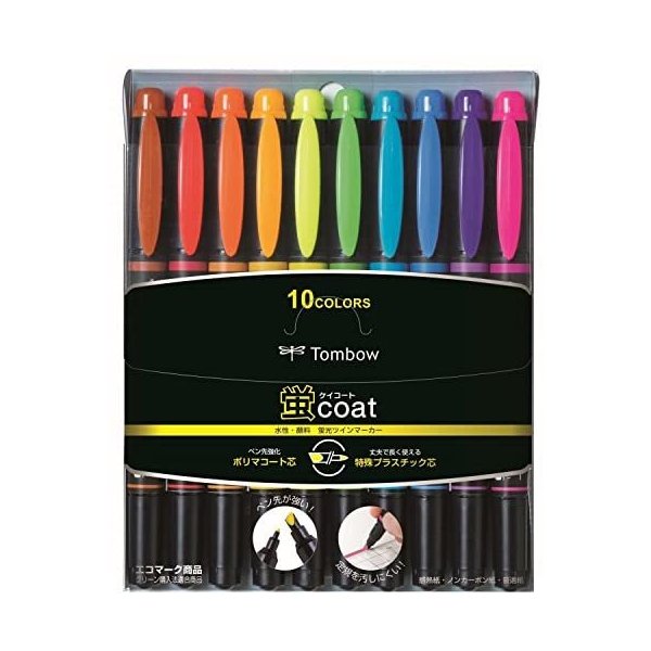トンボ鉛筆 蛍光ペン 蛍コート 10色 WA-TC10C