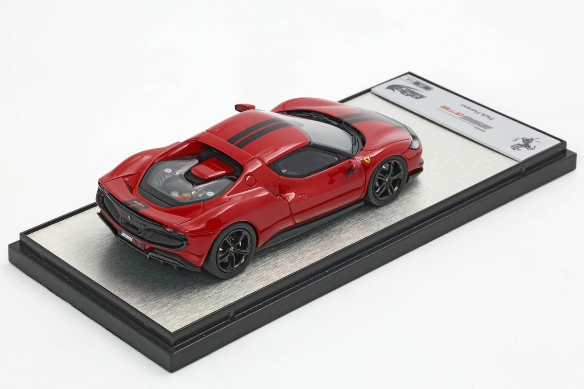 ラクーンオート 楽天市場店のBBR 1/43完成品 BBRC265SU02 フェラーリ 296 アセットフィオラノ ロッソF1メタリック / ブラックストライプ 限定15台｜アングル2