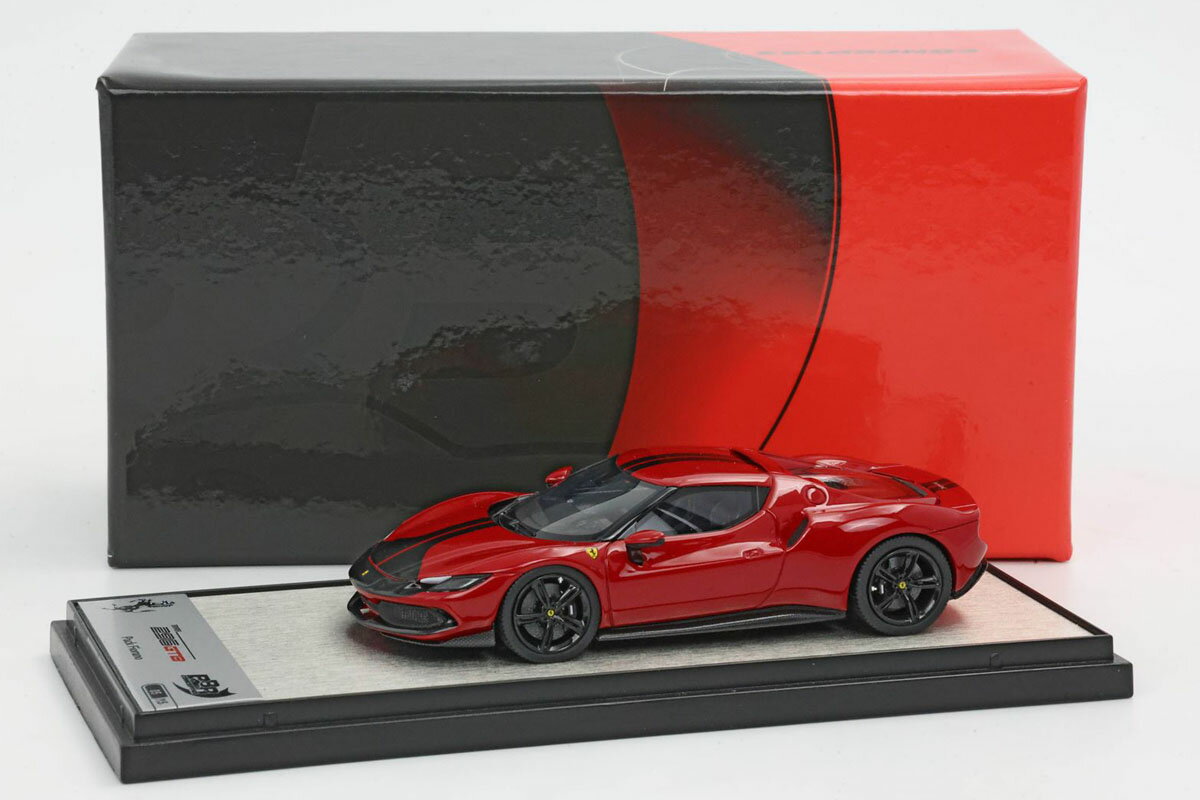 ラクーンオート 楽天市場店のBBR 1/43完成品 BBRC265SU02 フェラーリ 296 アセットフィオラノ ロッソF1メタリック / ブラックストライプ 限定15台｜アングル3