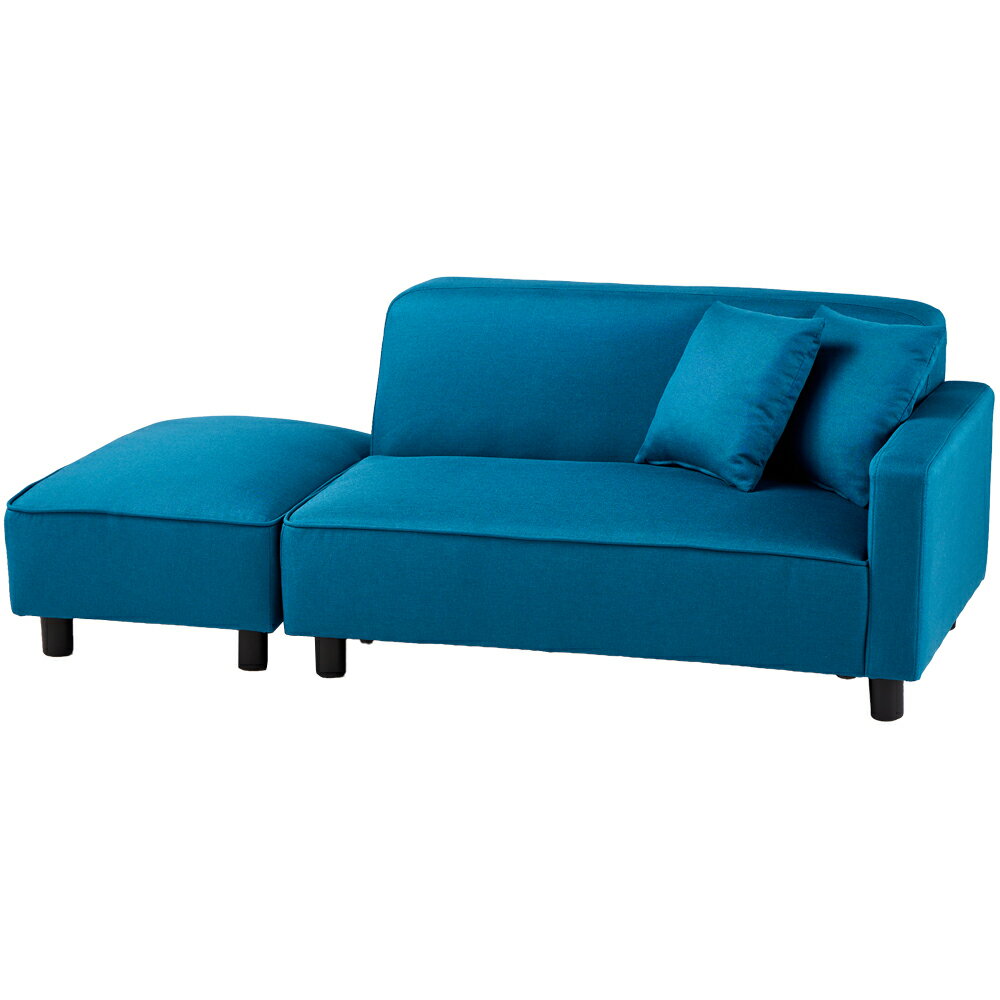 楽天市場】オットマン付き ソファー（カラーブルー）の通販
