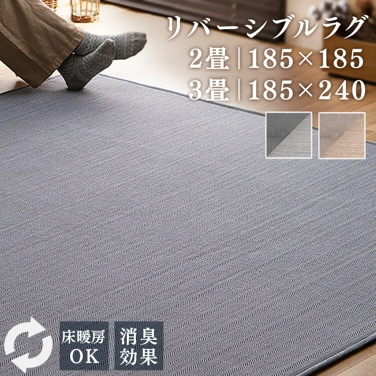 ラグ おしゃれ 北欧 2畳 3畳 リビング 185 240 オールシーズン 滑り止め シート ラグマット カーペット 絨毯 床暖房対応 お手入れ 簡単 ホットカーペット対応 正方形 長方形 消臭 リバーシブル らぐ アイリスオーヤマ ORG-H1818 ORG-H1824 * ブラックフライデー