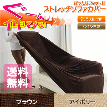 【ポイント5倍】【2.5人掛け用】ソファーカバー 2.5人掛け用 2.5人用 ソファカバー ぐーんと伸びるソファカバー PSFC-20W 〔伸びる 伸縮 ストレッチ カバー パイル生地 アイリスオーヤマ 模様替え〕