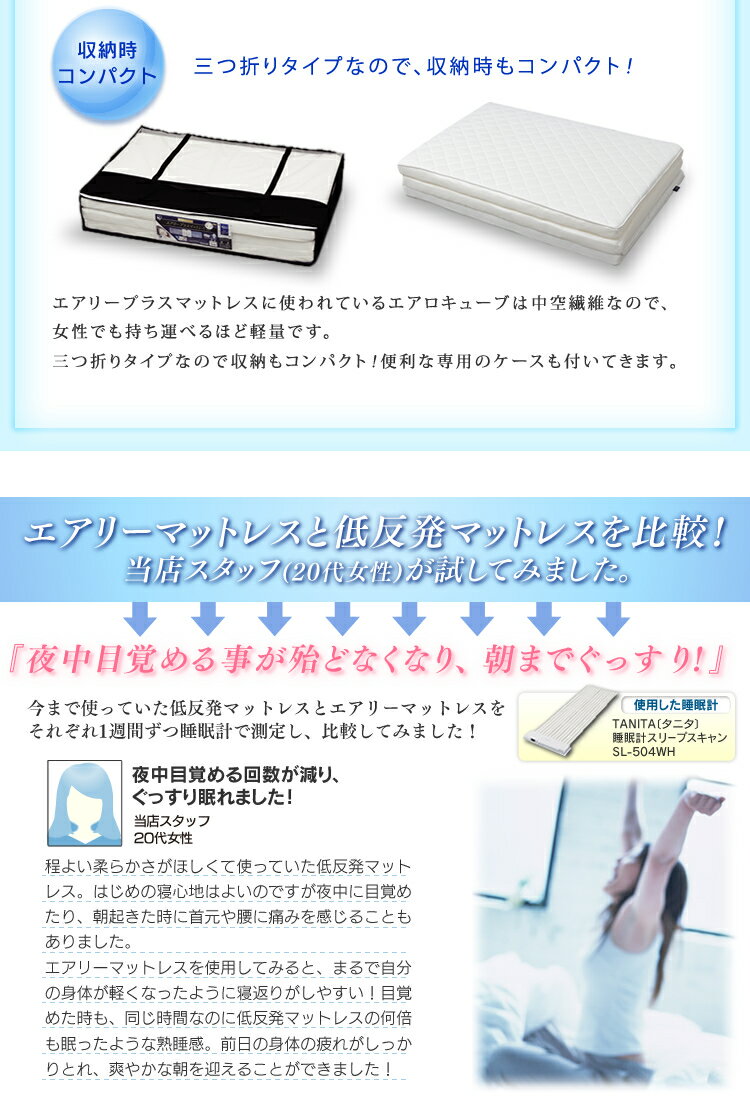 マットレス エアリープラス シングル 硬め アイリスオーヤマ 送料無料 3つ折り 三つ折り 高反発 エアリー Airy Plus ハード リバーシブル 高反発マットレス カバー ベッド 折りたたみ 折り畳み 腰 洗える 通気性 耐久性 抗菌 防臭 日本製 腰痛 スプリング APMH-S