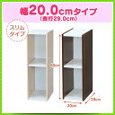 すきま収納 20cm カラーボックス スペースユニット 2段 UB-6020 送料無料 アイリスオーヤマ 二段 すき間収納 幅20cm 隙間収納 キッチン収納 棚 家具 収納 家具 おしゃれ ホワイト ブラウン スリム 可動棚 薄型 可動式 収納ボックス
