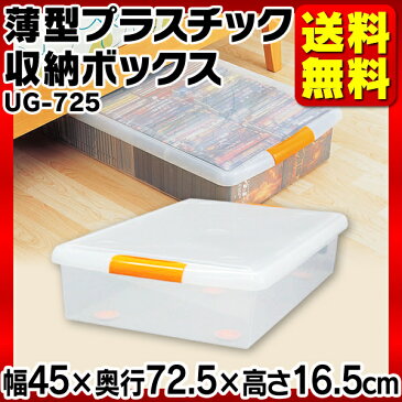 収納ボックス フタ付き 薄型収納ボックス UG-725 収納ケース 幅45 奥行72.5 高さ16.5 ベッド下収納 省スペース コンパクト すき間収納 隙間収納 衣類 収納 衣装ケース ふた付き 蓋付き クローゼット 押入れ プラスチック アイリスオーヤマ