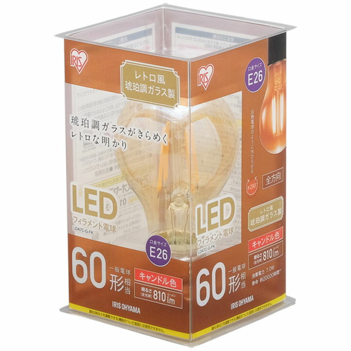 LED�ŵ� �ե�������ŵ� E26 60W �����ꥹ������� LED�ե�������ŵ� ����Ĵ �����ɥ뿧 60��������810lm�� LDA7C-G-FK