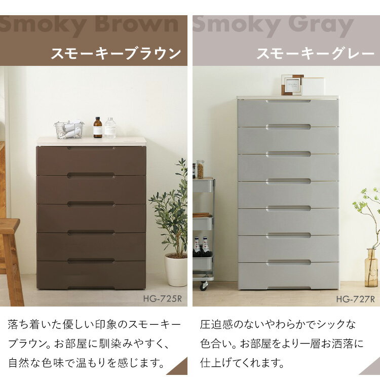 《クーポン利用で1000円OFF》＼楽天1位／チェスト 完成品 7段 リビングチェスト 収納ボックス 幅73cm 収納ケース 衣装ケース 引き出し 7段 幅73cm HG-727R 完成品 アイリスオーヤマ ウッドトップチェスト タンス 収納 おしゃれ プラスチック 衣類収納