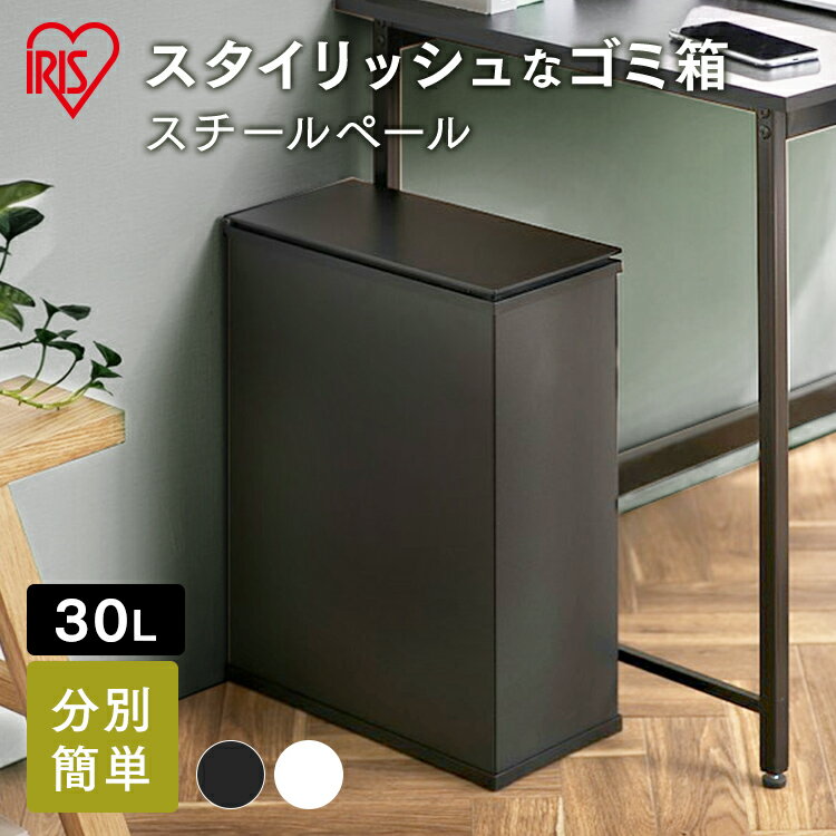 ゴミ箱 分別 30L おしゃれ 30リットル ふた付き スリム コンパクト キッチンスチールペール STPL-30 ごみ箱 棚下 簡単組み立て マグネット ダストボックス 蓋付き シンプル 見えない 隠せる リビング アイリスオーヤマ