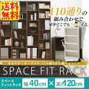 本棚 収納棚 ラック アイリスオーヤマ スペースフィットラック(幅40×奥行29×高さ120cm) S-SFR1240 シェルフ ウォールナット 木製 オープン...