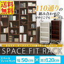 本棚 アイリスオーヤマ スペースフィットラック(幅50×奥行29×高さ120cm) S-SFR1250 シェルフ ウォールナット 木製 オープンシェルフ 棚 オ...