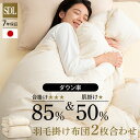 [1日限定!最大P12倍]羽毛布団 セミダブル 暖かい ホワイトダックダウン 85% 50% WDD SD 掛け布団 掛布団 羽毛送料無料 2枚合わせ羽毛掛け布団 掛け布団 掛布団 羽毛布団 羽毛 布団 ダウン ふんわり おしゃれ 無地 ベージュ SD 【TD】 【代引不可】