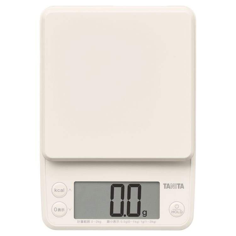 キッチンスケール デジタルスケール はかり デジタルクッキングスケール アイボリー KJ-221-IVタニタ TANITA 2000g 1g単位 0.5g単位 ...