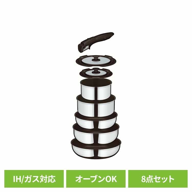 樂天商城 - 取っ手のとれるフライパン8点セット FAステンレス ステンレス KSF-8A Sフライパンセット サーモス 8点セット 取っ手が取れる 食洗器対応 IH ガス オーブン 洗いやすい 新生活 サーモス株式会社