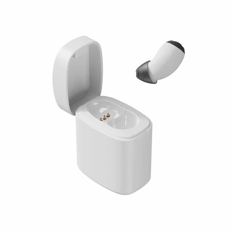 収納・家具・寝具の収納宅配館のらくらく耳りん片耳タイプ集音器 ホワイト DRM201W片耳集音器 小型軽量 目立たない かんたん操作 IP53防水防塵 持ち運び プレゼント ダイニチ電子[2608SX]｜アングル2