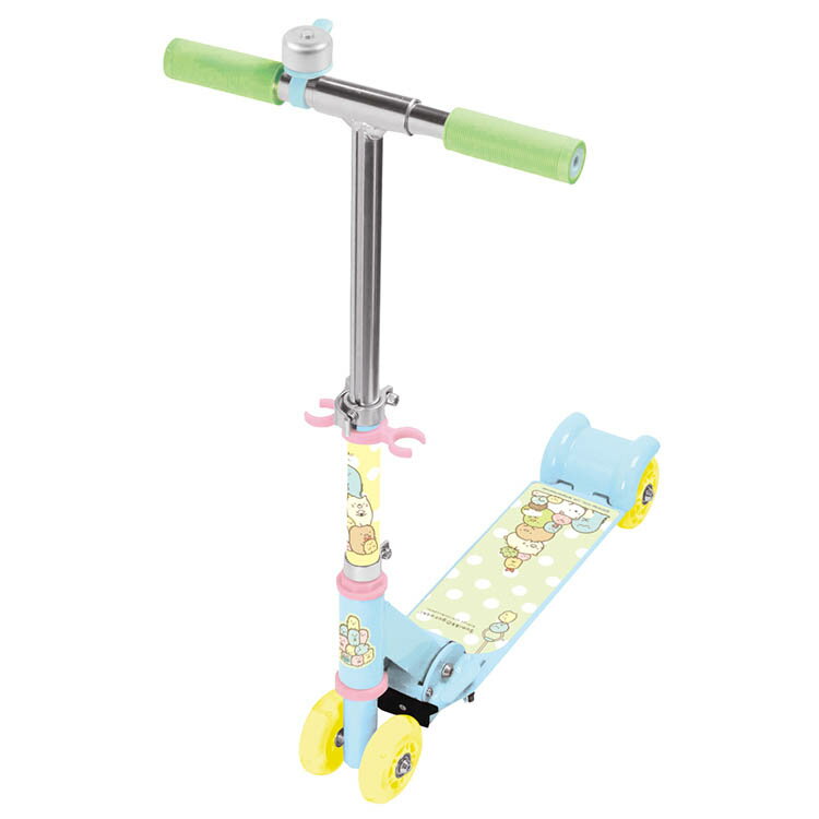 こどもたち「安心」モデル可愛い【すみっコぐらし】のイージースケーターです。1.電池不要光る前輪2.安全走行の四輪3.折りたたみ式4.アルミ製で丈夫で軽量5.前面デッキ滑り止め付6.ハンドル3.段階設計(C)2.02.3. San-X Co....