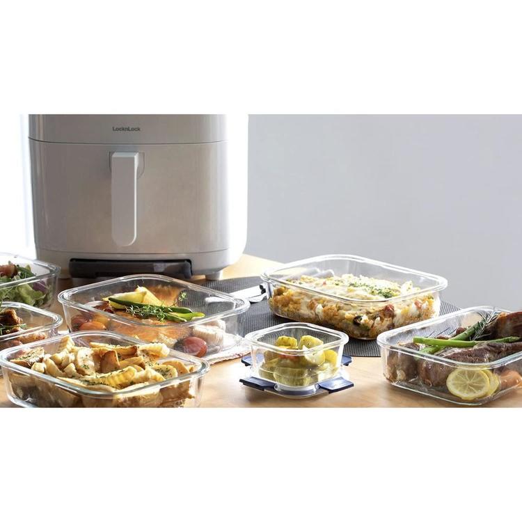 保存容器 ガラス 耐熱ガラス 長方形 耐熱容器 1.6L オーブン レンジ 冷凍対応 食洗機対応 4点ロック 液漏れ 臭い漏れしにくい 積み重ね 作り置き ガラス保存容器 ベストコ ロック&ロック トップクラスガラス LBG454 * (B)