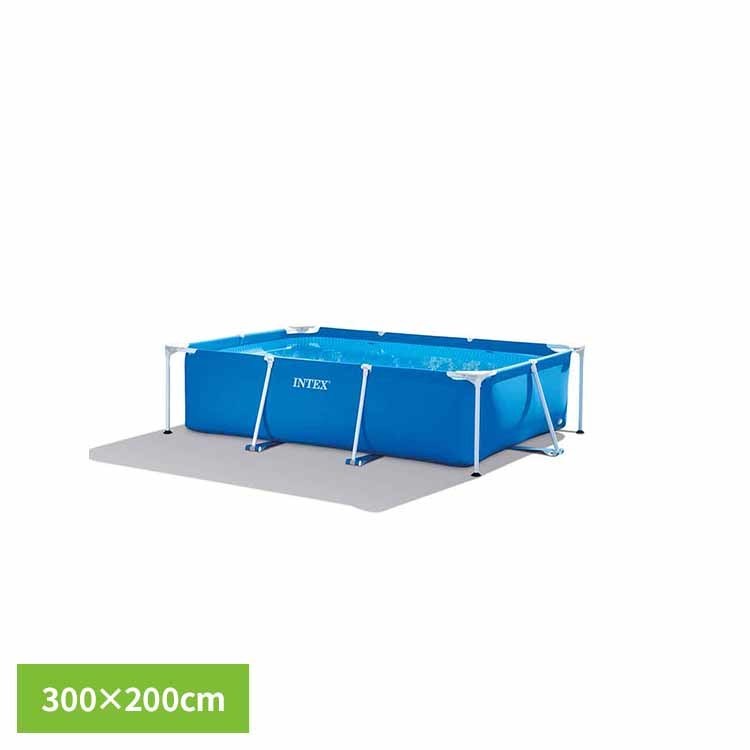 Rakuten - 【5％OFFクーポン★24日20時〜7日10時】レクタングラーフレームプール INTEX プール 大型 家庭用 AGP フレーム式 組み立て INTEX ビニールプール