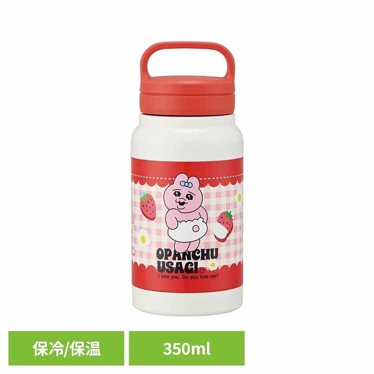 【ほぼ全品P5倍★20日12時～】ステンレスマグボトル 350ml おぱんちゅうさぎ ストロベリー すいとう ボトル 子供 ステンレス キッズ キャラ 大人 アウトドア コンパクト 雑貨 スケーター
