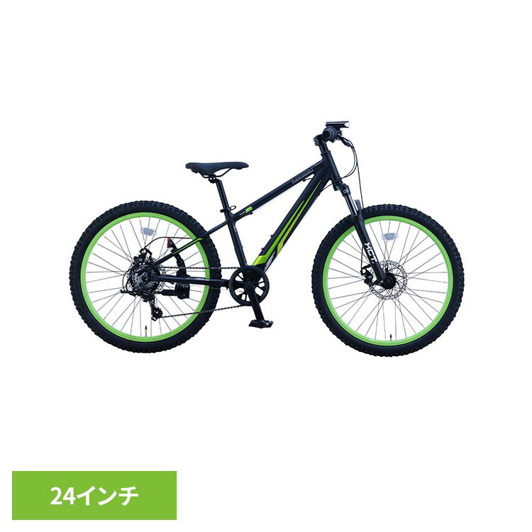 【完成車】Kawasaki 24インチ ジュニアマウンテンバイク フラットブラック KASP247自転車 ジュニアサイクル 子供用 24インチ ブラック Kawasaki カワサキ ジュニアマウンテンバイク アルミ サスペンションフォーク 【TD】 【代引不可】