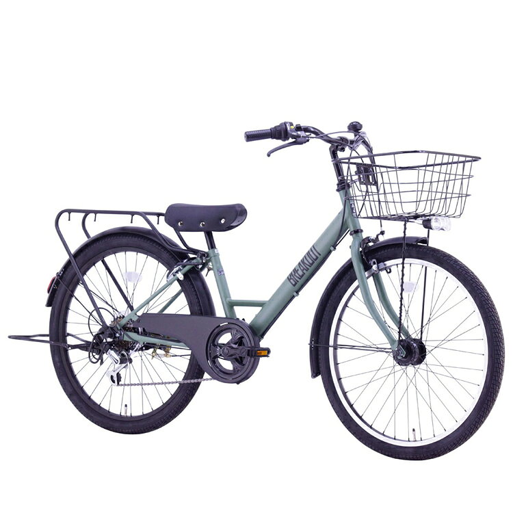 収納・家具・寝具の収納宅配館の【完成車】ブレイクアウト・ジュニア 24インチ ジュニアサイクル BRO246HDA自転車 ジュニア 子供用 24インチ オートライト 外装6段変速 坂道らくらく ジェンダーレス カッコイイ オリーブ ブラック ブルーグレー サンドベージュ【TD】 【代引不可】｜アングル2