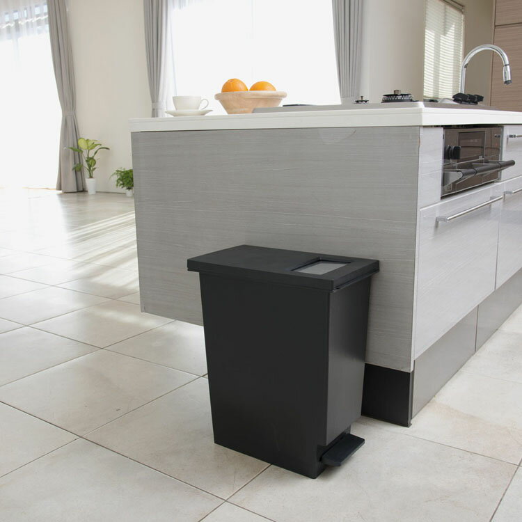 2個セット ゴミ箱 おしゃれ ユニード スリム ふた付き ごみばこ プッシュ&ペダル30S プッシュ&ペダル 30L 新輝合成 UNEED ペール ペダル式 プッシュ式 ブラック ホワイト ブラウン [3]