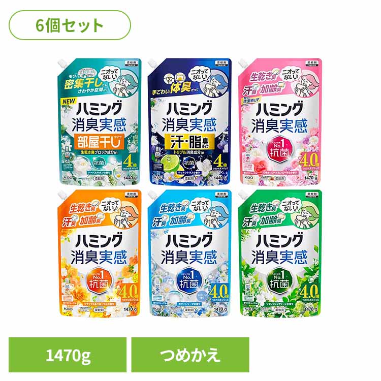 【6個セット】ハミング消臭実感 詰替え 柔軟剤 ハミング 消臭 洗濯 花王 Kao