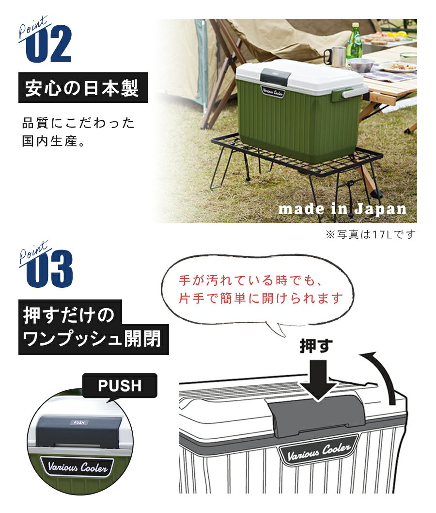 【予約期間限定 ポイント3倍】クーラーボックス ベリアス クーラー 17L / 幅48cm 奥行30cm 高さ32.5cm グリーン イエロー 日本製 【レジャー イベント アウトドア 釣り スポーツ 部活 防災 キャンプ ソロキャン お弁当 水筒】【レビューで500円クーポン】通販格安セール情報 楽天 通販