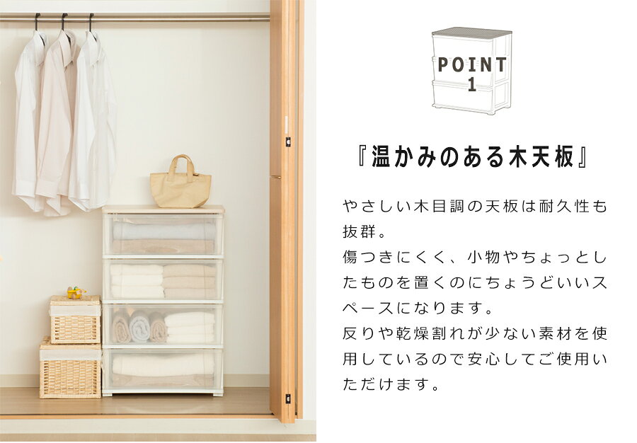 【送料無料】 JEJアステージ ピット 収納ボックス ワイド チェスト 4段 衣類 衣類...