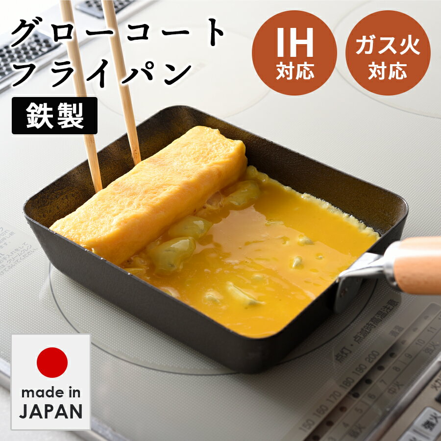 【送料無料】シーズニング不要 鉄のフライパン eNグローコート 卵焼きパン 玉子焼きフライパン 卵焼きフライパン 玉子焼き 器 日本製 IH対応 鉄製フライパン 長持ち 軽量 耐久性抜群 アーネスト 炒め物 便利 熱伝導が良い 育つ 育てる 燕三条製 軽量 高耐久 キッチンツール