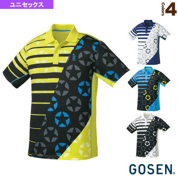[ゴーセン テニス・バドミントンウェア（メンズ/ユニ）]星柄ゲームシャツ／ユニセックス（T1812） 1